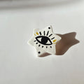 Prendedor Estrella con Ojo | Broche Artesanal en Arcilla Pintado a Mano