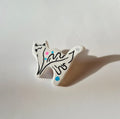 Prendedor de Gato en Arcilla Pintado a Mano | Broche Artesanal de 3 cm