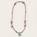 Collar de Mostacillas Rosado con Caballito Turquesa